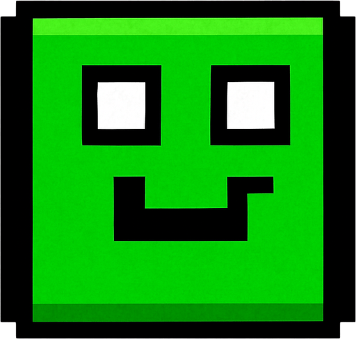 Pixel Geometri dash cube.
In-Game asset.  2d.  High contrast.  No shadows. Pixel