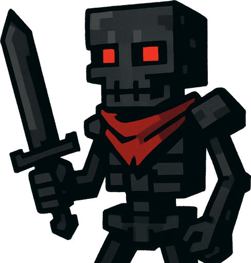 kara savaşçı bir wither iskelet çok korkunç gözükür ama iyi biridir.
In-Game asset.  2d.  High contrast.  No shadows