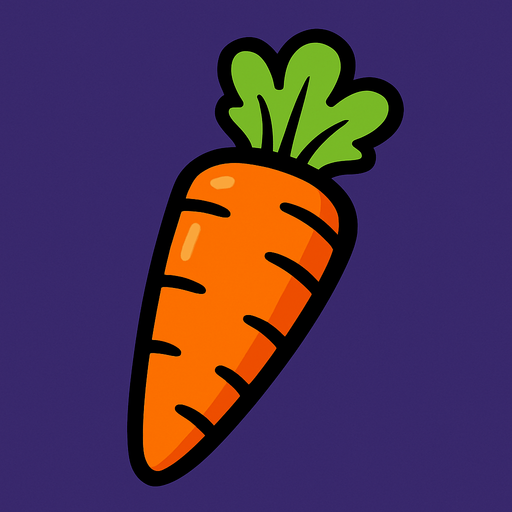 Carrotte.
In-Game asset.  2d.  High contrast.  No shadows
