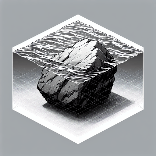 Rock in water.
Single Game Texture.  In-Game asset.  2d.  Blank background.  High contrast.  No shadows