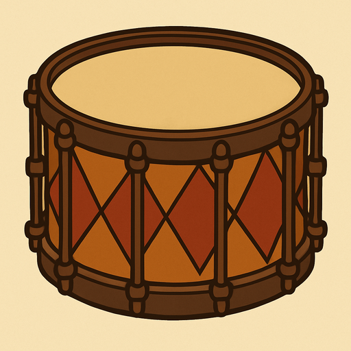Drum in professor Layton game style.
In-Game asset.  2d.  High contrast.  No shadows