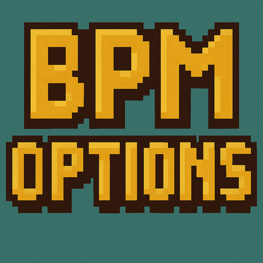 Change writing to the ''BPM OPTIONS'' pixel art