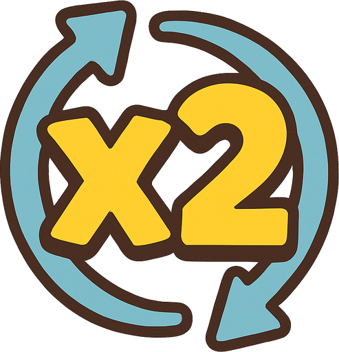 X2 signal.
In-Game asset.  2d.  No shadows. cartoon. simple
