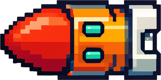 pixel art sci-fi bullet.
In-Game asset.  2d.  High contrast.  No shadows