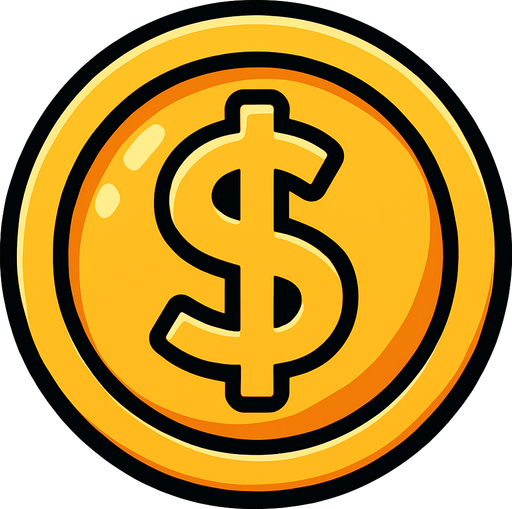 Coin.
In-Game asset.  2d.  High contrast.  No shadows