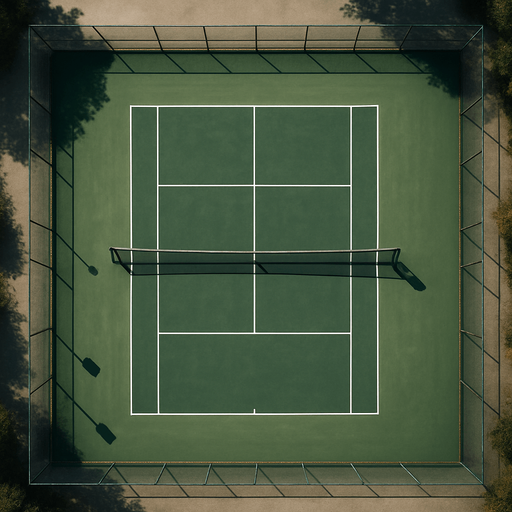 Photorealistic tenniscourt from drone view