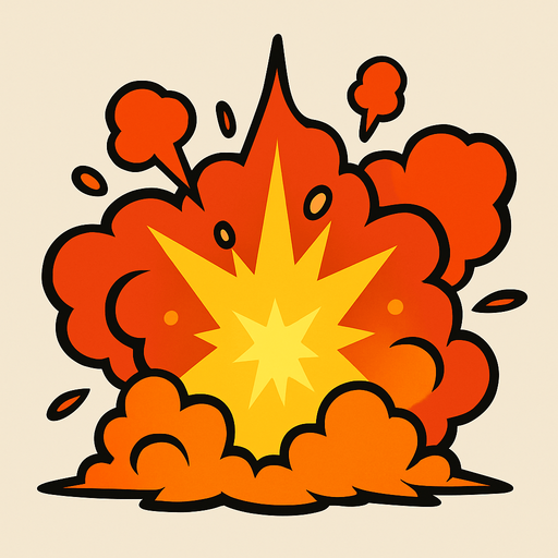 explosion.
In-Game asset.  2d.  High contrast.  No shadows