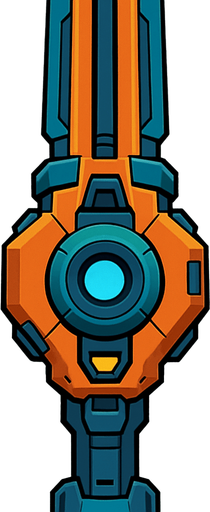 futuristic space cannon gun
 vertical top view.
In-Game asset.  2d.  High contrast.  No shadows
