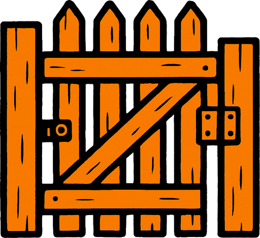 fence gate.
In-Game asset.  2d.  High contrast.  No shadows