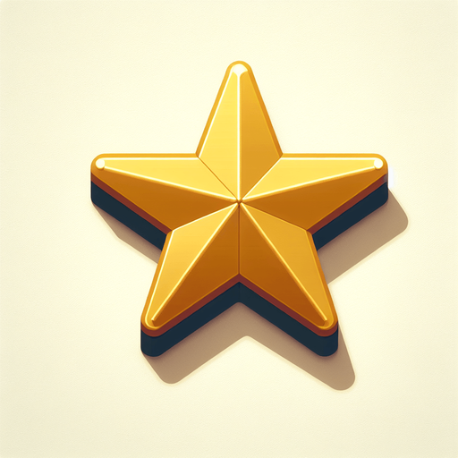a golden christmas tree star. plastic style. Single Game Texture. In-Game asset. 2d. Blank background. High contrast. No shadows.