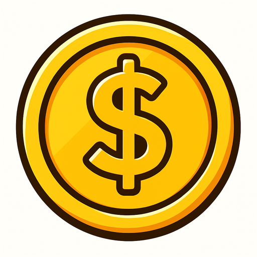 altın para.
In-Game asset.  2d.  High contrast.  No shadows
