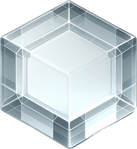 single simple empty white hexagon tile made with transparent gelly.
Front view. Modern game style