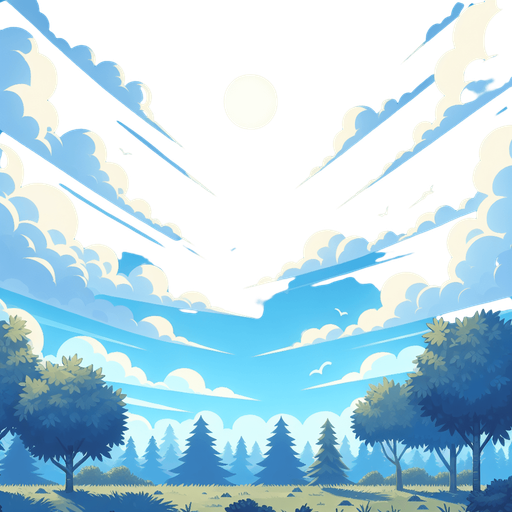 Daytime sky.
Single Game Texture.  In-Game asset.  2d.  Blank background.  High contrast.  No shadows
