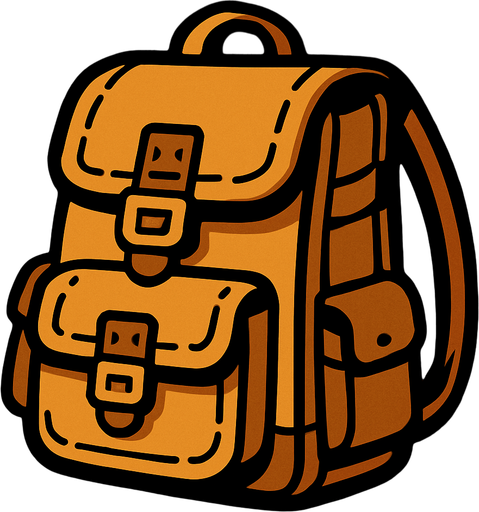 çanta.
In-Game asset.  2d.  High contrast.  No shadows