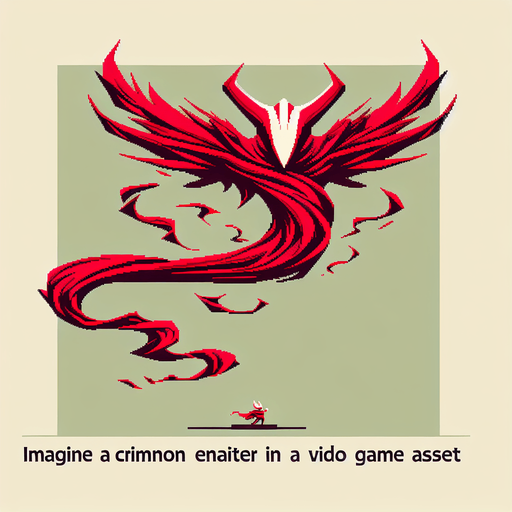 red flying enemy zig zag little boss villain detailles ambitious.
Single Game Texture.  In-Game asset.  2d.  Blank background.  High contrast.  No shadows