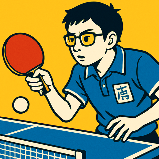 Fond d'écran manga ping pong.
In-Game asset.  2d.  High contrast.  No shadows