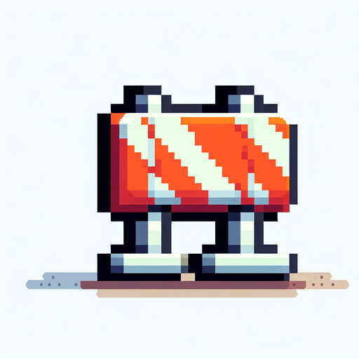 Piksel sanatı trafik engeli.
Single Game Texture.  In-Game asset.  2d.  Blank background.  High contrast.  No shadows