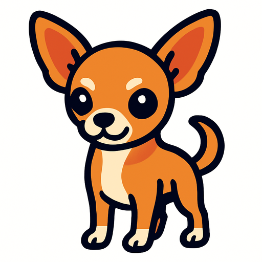 Chihuahua.
In-Game asset.  2d.  High contrast.  No shadows