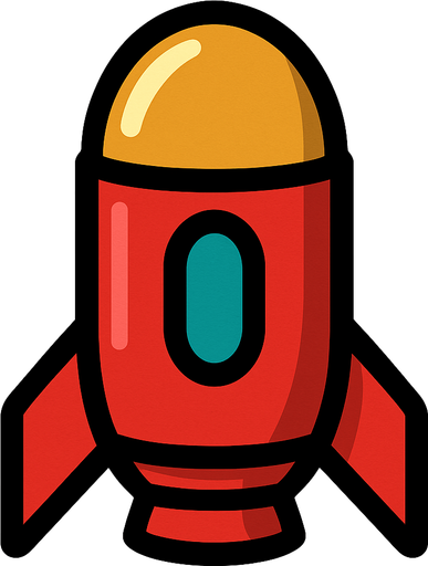 yuvarlak mermi roket şeklinde.
In-Game asset.  2d.  High contrast.  No shadows