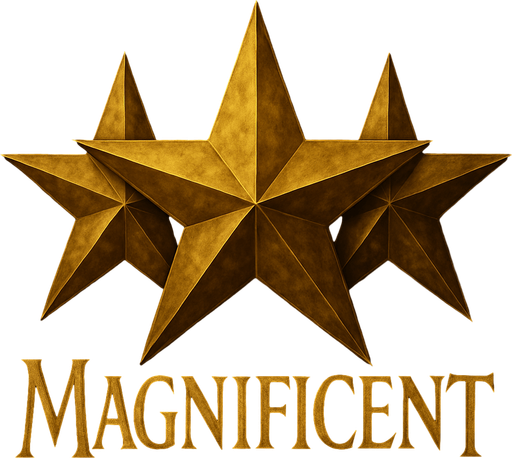 Write "MAGNIFICENT" bottom of the stars with LOTR style