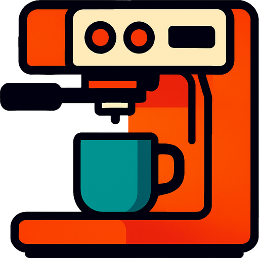 coffee machine.
In-Game asset.  2d.  High contrast.  No shadows