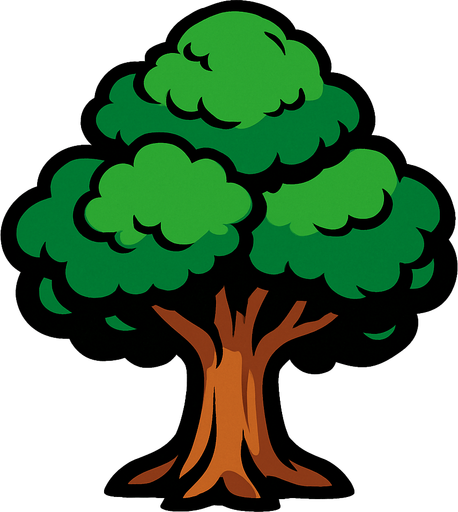 tree.
In-Game asset.  2d.  High contrast.  No shadows