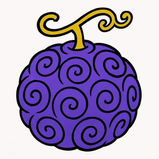 fruta del diablo.
In-Game asset.  2d.  High contrast.  No shadows