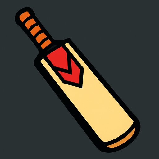 Cricket bat.
In-Game asset.  2d.  High contrast.  No shadows