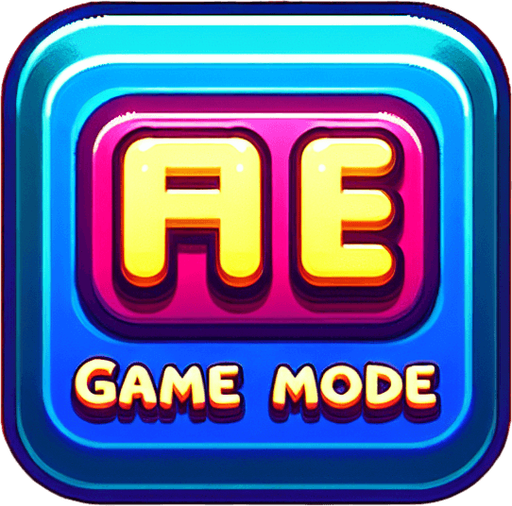 scritta game mode con sfondo caramelle.
Single Game Texture. In-Game asset. 2d. Blank background. High contrast. No shadows.