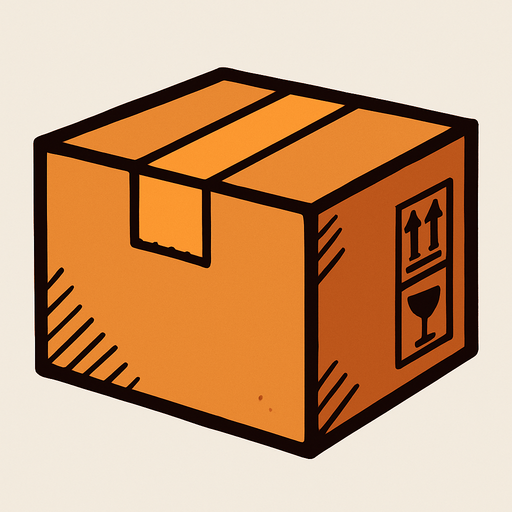 A cardboard.
In-Game asset.  2d.  High contrast.  No shadows
