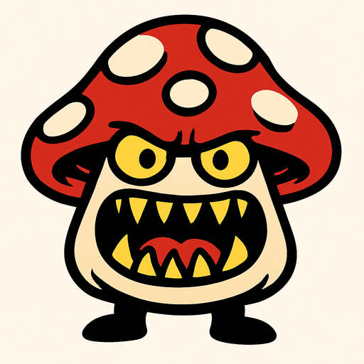 KÜÇÜK AYAKLARI OLAN MANTAR CANAVARI.
In-Game asset.  2d.  High contrast.  No shadows