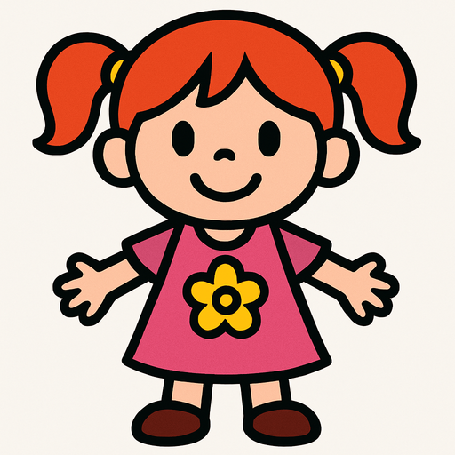 petite fille.
In-Game asset.  2d.  High contrast.  No shadows