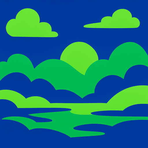 Fondo de ambiente digital con azul y verde.
In-Game asset.  2d.  High contrast.  No shadows