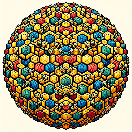 beehive patter 2d color.
Single Game Texture.  In-Game asset.  2d.  Blank background.  High contrast.  No shadows