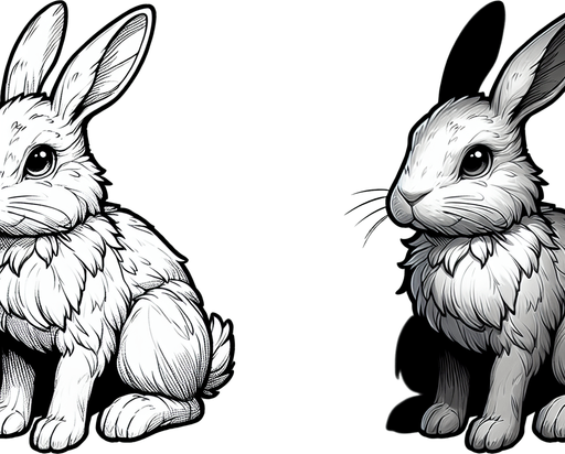 Rabbit.
Single Game Texture.  In-Game asset.  2d.  Blank background.  No shadows