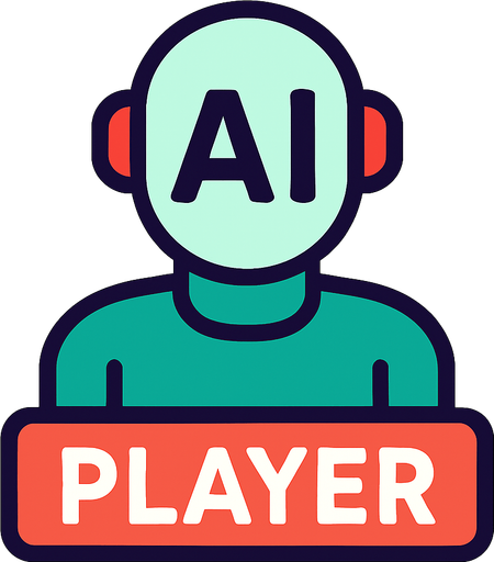 Aİ player.
In-Game asset.  2d.  High contrast.  No shadows