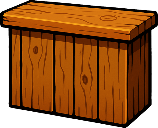 wood counter.
In-Game asset.  2d.  High contrast.  No shadows