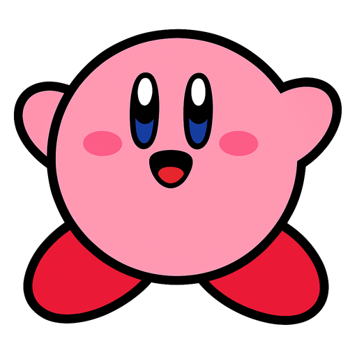 Kirby.
In-Game asset.  2d.  High contrast.  No shadows