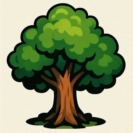 tree.
In-Game asset.  2d.  High contrast.  No shadows