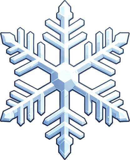2d cartoon of a lonely snowflake, sideview Single Game Texture. In-Game asset. 2d. Blank background. High contrast. No shadows.