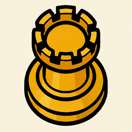 Chess rook view from above.
In-Game asset.  2d.  High contrast.  No shadows