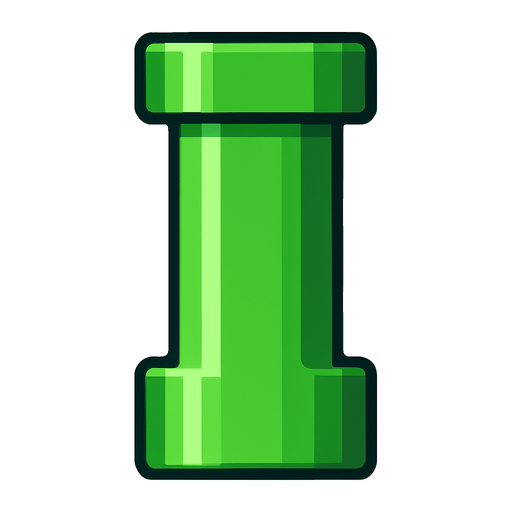 yeşil bir boru çift yönlü ne bir eğim var ne başka bir şey.
In-Game asset.  2d.  High contrast.  No shadows