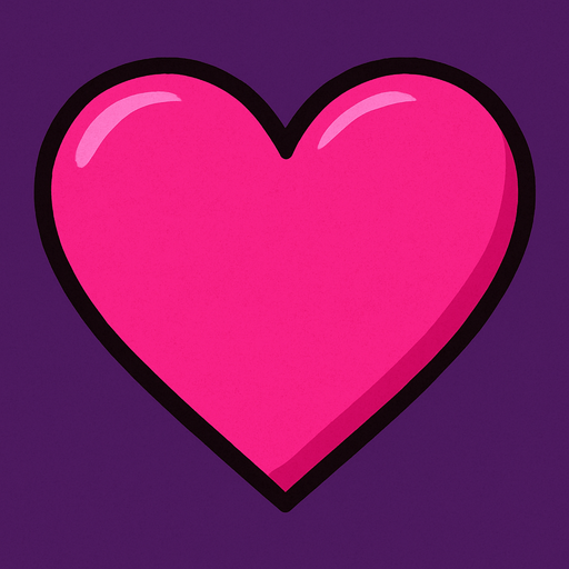 pembe kalp.
In-Game asset.  2d.  High contrast.  No shadows