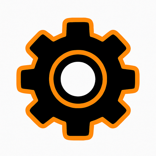 A settings button I can without any background it’s a gear.
In-Game asset.  2d.  High contrast.  No shadows