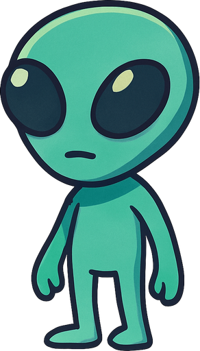 alien. No background. Transparent background. Blank background. No shadows. 2d. In-Game asset. flat