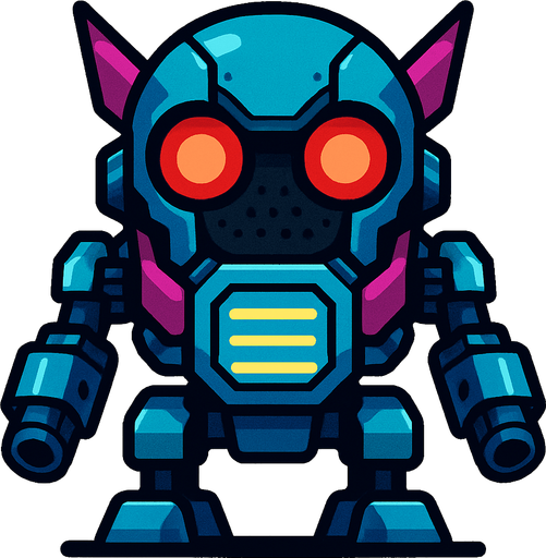 different cyber small enemy from the front side facing camera. HD colors. separated
In-Game asset.  2d.  High contrast.  No shadows