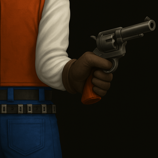 Make Sherrif point his gun ahead