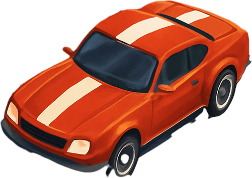 Fullscreen modern App Store landscape banner, 16:9, high definition, for a game titled "Open Road Rally" and with the description "Top-down car racing game with multiple challenging road maps and open world exploration featuring various terrains and obstacles.". No text on banner!