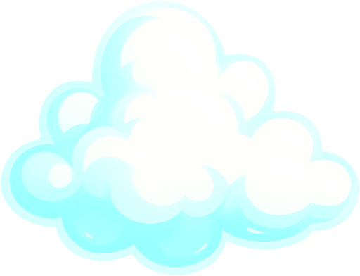 bright transparent cloud.
In-Game asset.  2d.  High contrast.  No shadows
