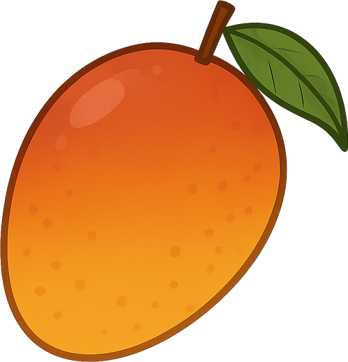 mango. No background. Transparent background. Blank background. No shadows. 2d. In-Game asset. flat